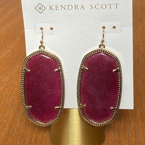 Kendra Scott Danielle, gold, maroon jade